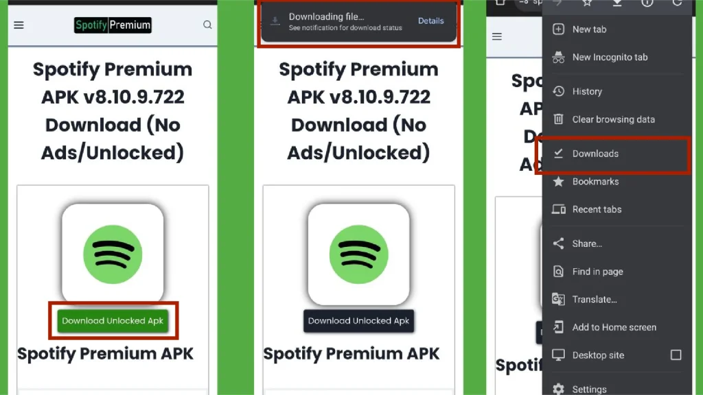 Download Spotify Premium Apk with these steps